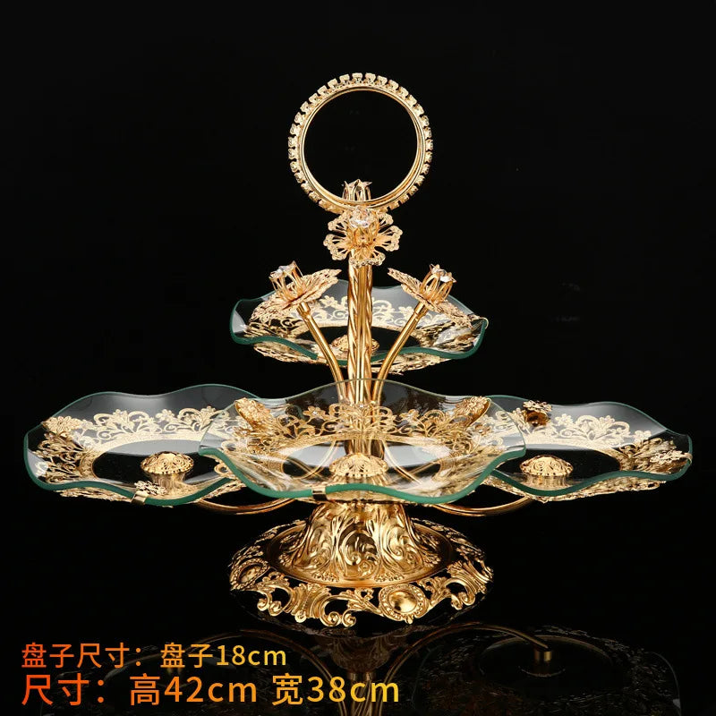 European fruit plate living room coffee table creative fruit plate multi-layer light luxury exquisite wedding snack plate orname NEXVIA