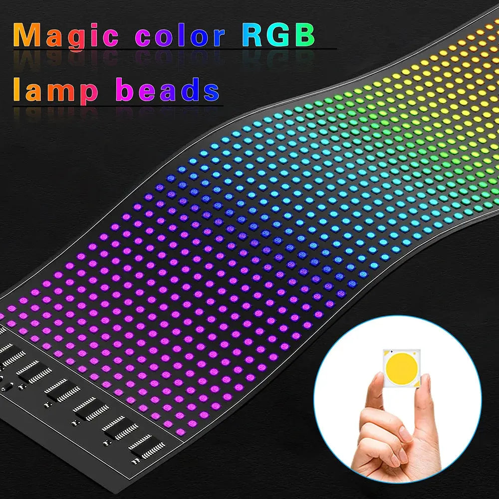 Car LED Sign Bluetooth APP LED Matrix Pixel Panel Night Light DIY Programmable Flexible LED Display For Car Store Hotel Bar NEXVIA