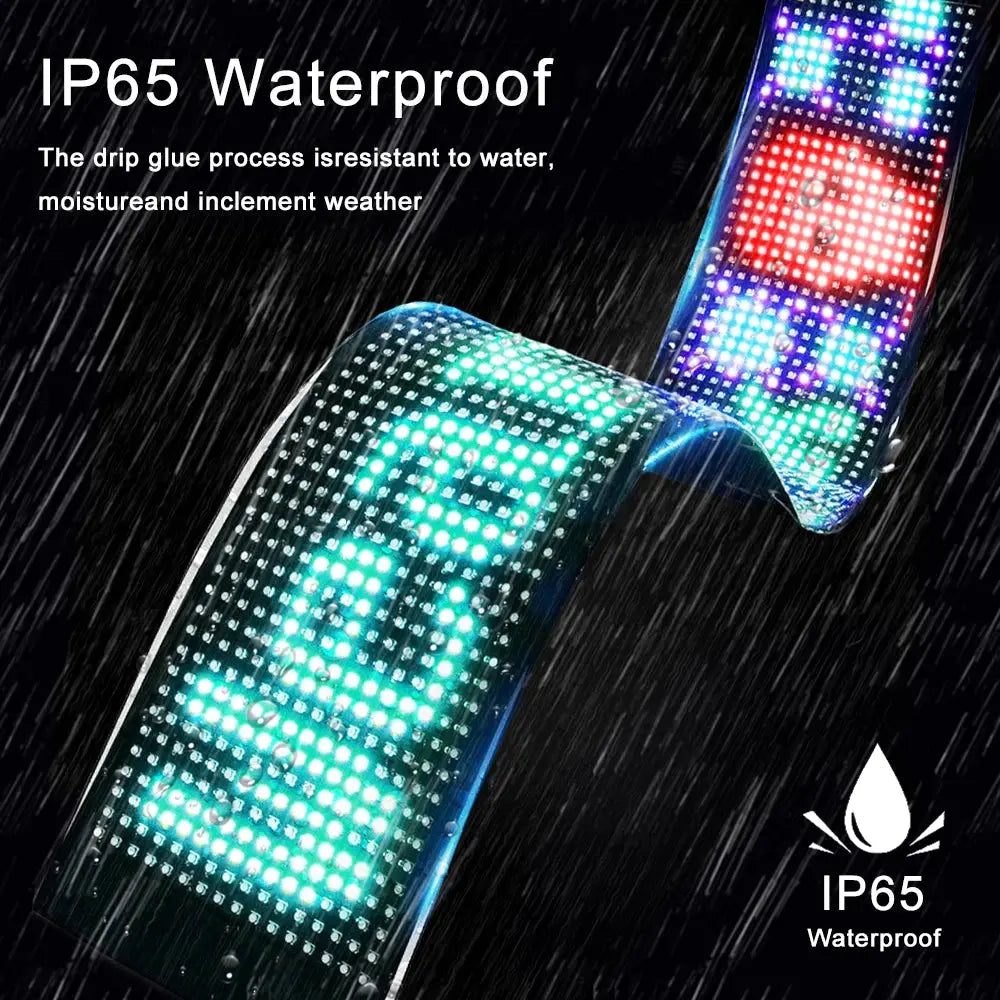 Car LED Sign Bluetooth APP LED Matrix Pixel Panel Night Light DIY Programmable Flexible LED Display For Car Store Hotel Bar NEXVIA