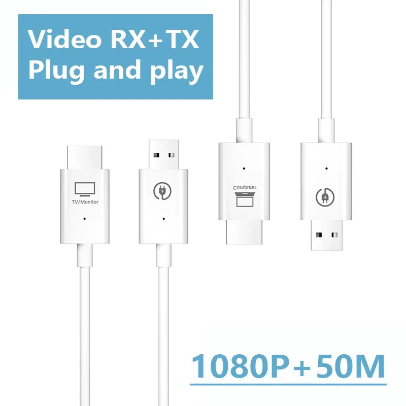 5G 50M Wireless HDMI-Compatible Video Transmitter Receiver Extender Display USB Adapter Dongle for TV Stick Monitor Switch PC