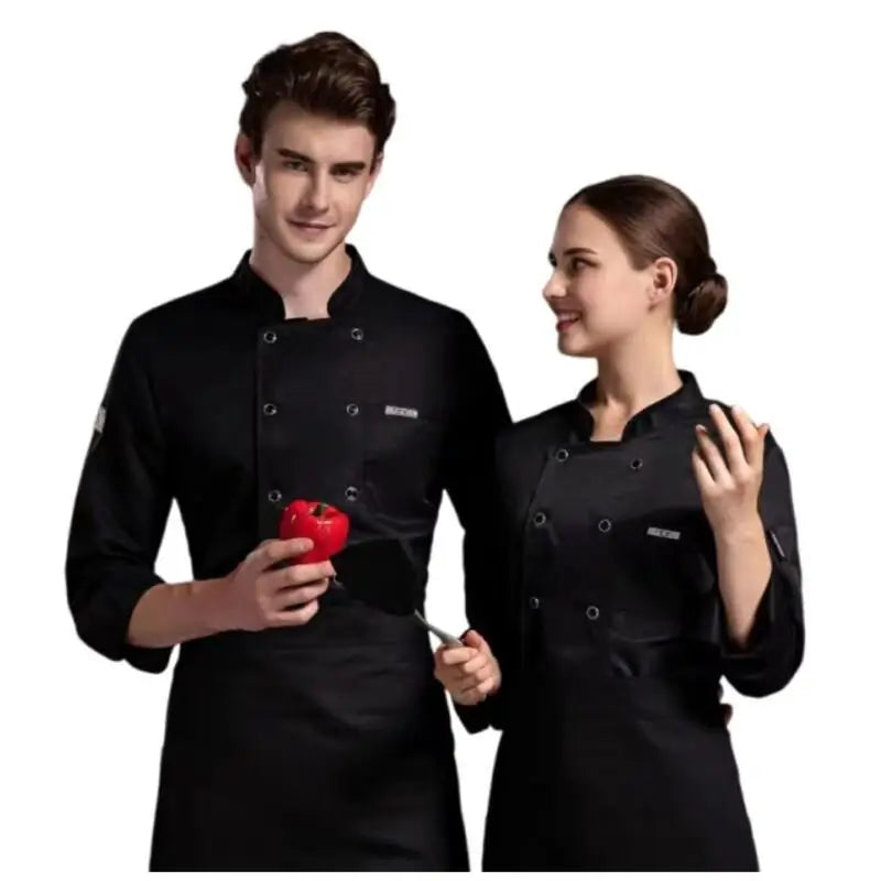 Summer Restaurant Kitchen Chef Black White Uniform Breathable Mesh Work Clothes Short/Long Sleeve Cooking Button Shirt Clothes NEXVIA NEXVIA