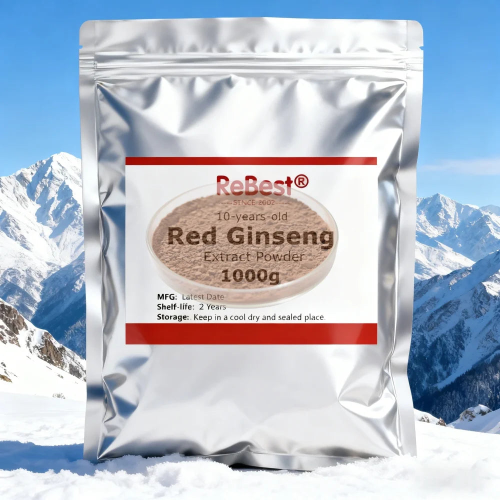 10 Years Customized Korean Red Ginseng Extract Powder.Out Pack Aluminum Foil Bag Radix Ginseng Powder for Global Distributors