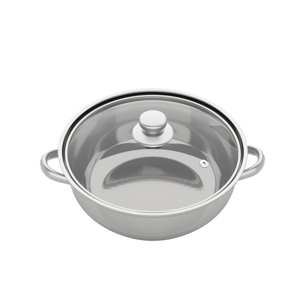 Nexvia | 3-Tier Stainless Steel Steamer Pot with Glass Lid, Induction/Gas Stove Compatible, 28cm Multi-Layer Cookware NEXVIA