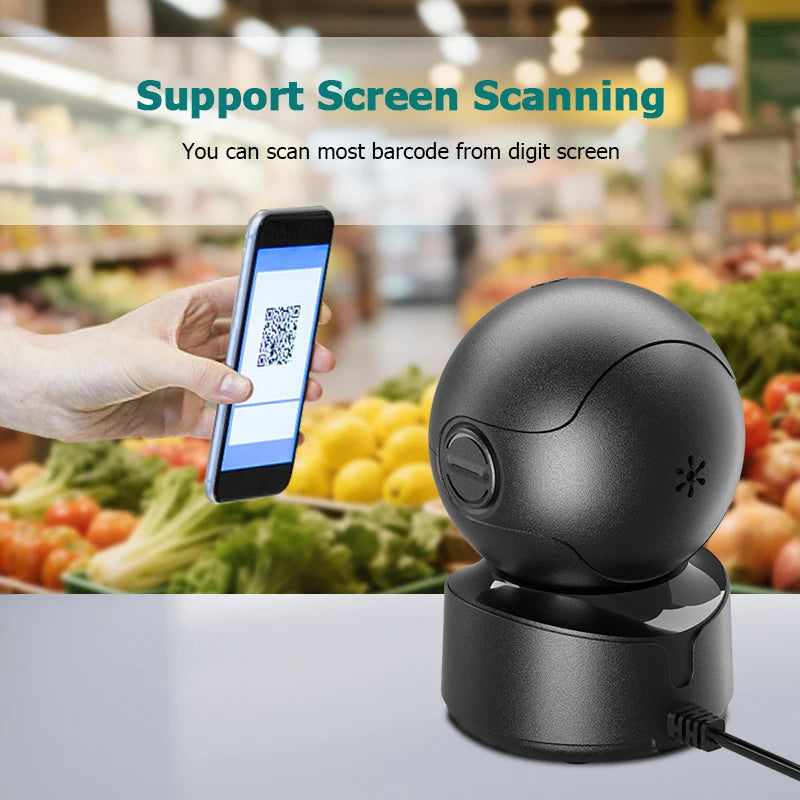 NETUM Desktop 2D QR Barcode Scanner, A5 Hands-Free Omnidirectional USB Big Barcode Reader 1D QR Screen Barcodes Scanning