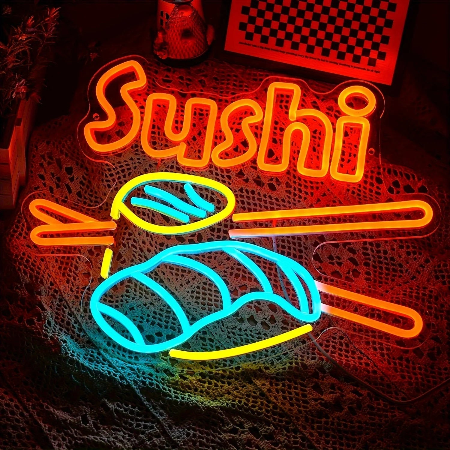 NEXVIA |Sushi Neon Signs USB Powered LED Neon Lights Wall Decor For Mall Dining Room Sushi Shop Bedroom Decoration Gift To Sushi Lover