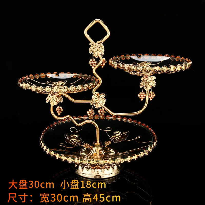 European fruit plate living room coffee table creative fruit plate multi-layer light luxury exquisite wedding snack plate orname