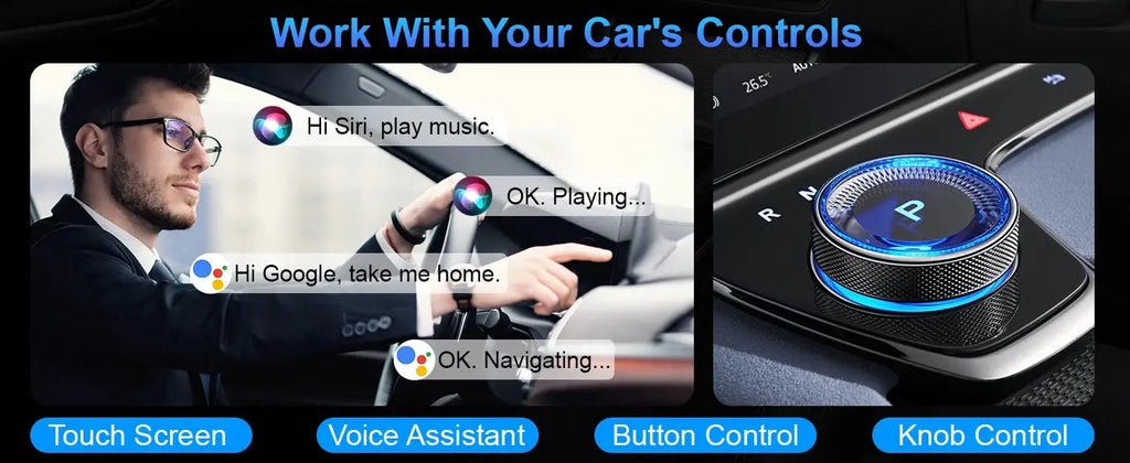 Carplay Wireless Adapter for iPhone, CarPlay with cable to wireless, Android Auto 2 in 1 Mini USB design NEXVIA