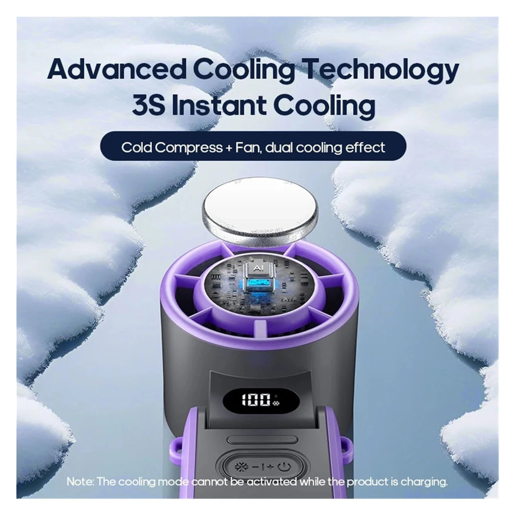 Portable High Speed Cooling Handheld Fan 3600mAh Rechargeable 100 Wind Speeds Adjustable Mini Foldable Air Cooling Turbo Fan NEXVIA