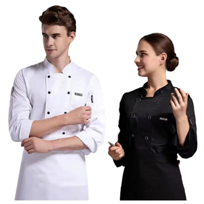 Summer Restaurant Kitchen Chef Black White Uniform Breathable Mesh Work Clothes Short/Long Sleeve Cooking Button Shirt Clothes NEXVIA NEXVIA