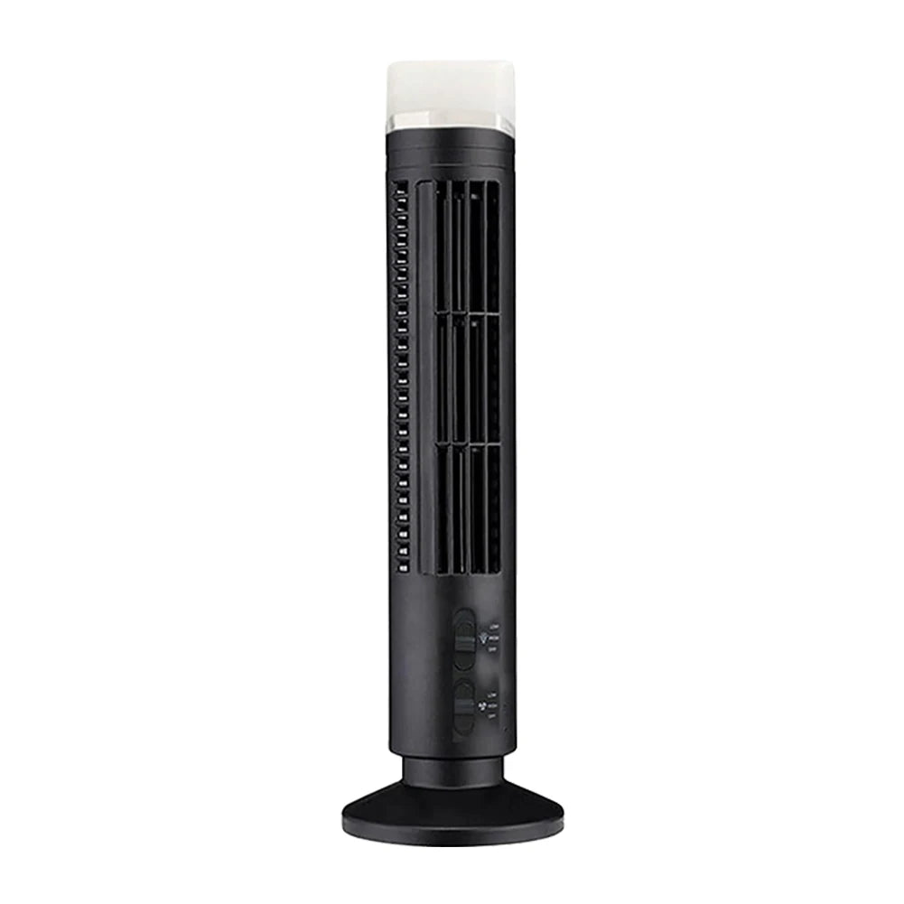 LED Tower Fan Mini Vertical Conditioner 2 Gear Speed USB Bladeless Fan Portable Stand Up Tower Fan for Living Room Bedroom