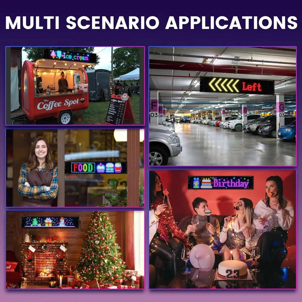 Car LED Sign Bluetooth APP LED Matrix Pixel Panel Night Light DIY Programmable Flexible LED Display For Car Store Hotel Bar NEXVIA