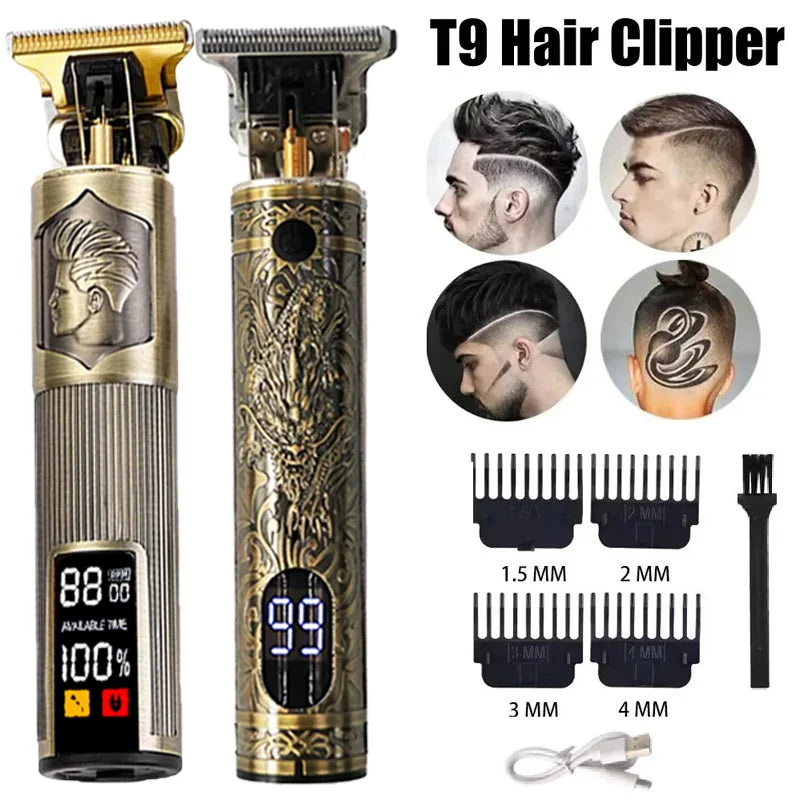New！T9 Electric Hair Trimmer/Accessories | USB Professional Shaver | 0mm Bald Fade Cutting Machine Portable for Men Home Haircut NEXVIA