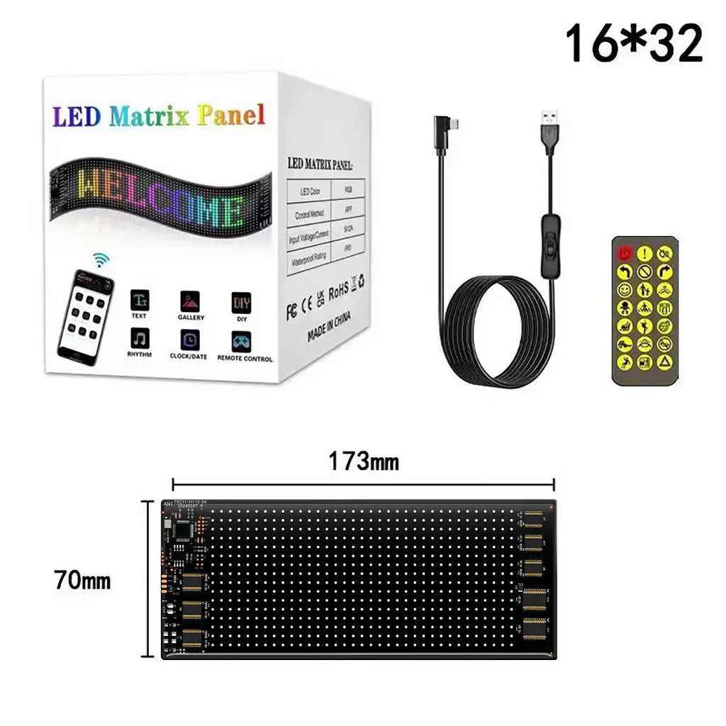 Car LED Sign Bluetooth APP LED Matrix Pixel Panel Night Light DIY Programmable Flexible LED Display For Car Store Hotel Bar NEXVIA