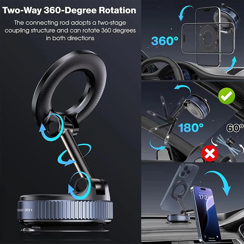 Magnetic Car Phone Holder 360 Degree Rotation Vacuum Adsorption Strong Suction Holder for Mobile PhoneCar Bracket Universal 2026 NEXVIA