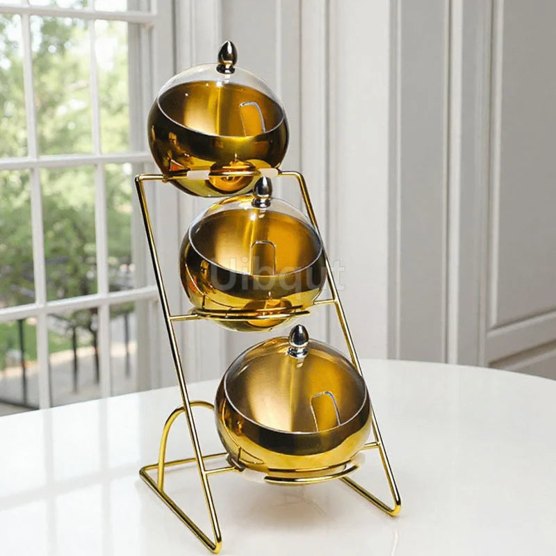 Nexvia Stainless Steel catering Oblique mouthed Sauce golden Bowl rack Hot Pot Buffet Seasoning basket Jar dish luxury Container SALADE Bowl NEXVIA