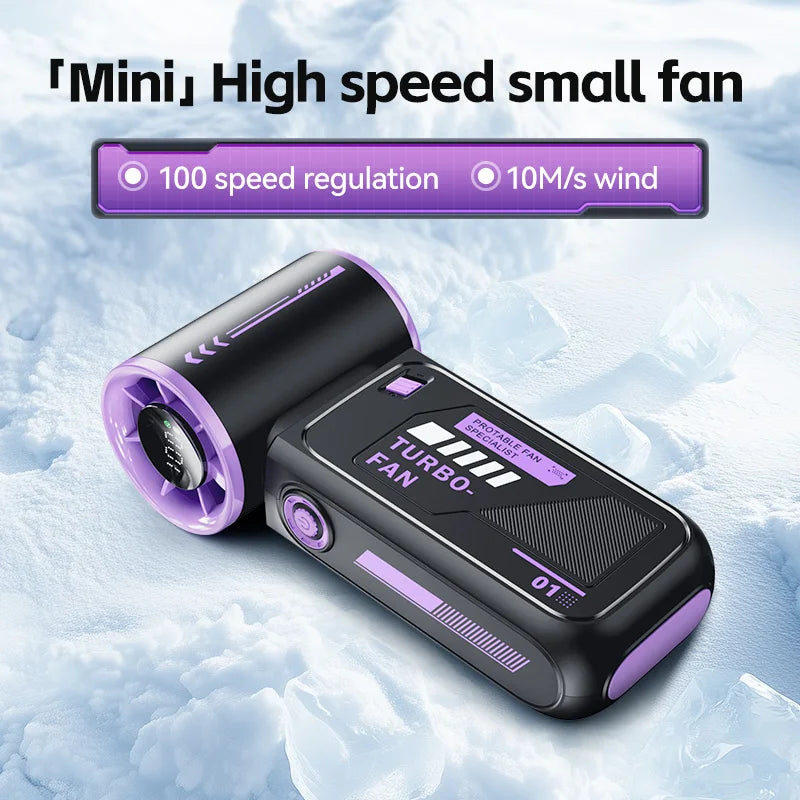 New High Speed Turbo Small Air Cannon Electric Fan Portable Digital Display Handheld Fan USB Charging Fan Outdoor Mini Fan NEXVIA NEXVIA