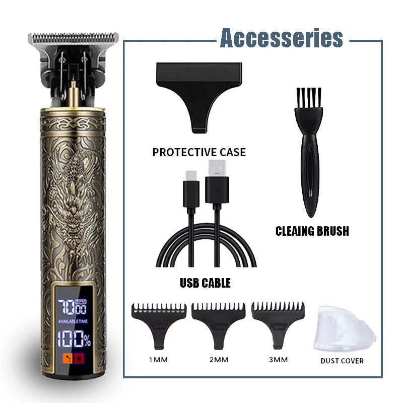 New！T9 Electric Hair Trimmer/Accessories | USB Professional Shaver | 0mm Bald Fade Cutting Machine Portable for Men Home Haircut NEXVIA