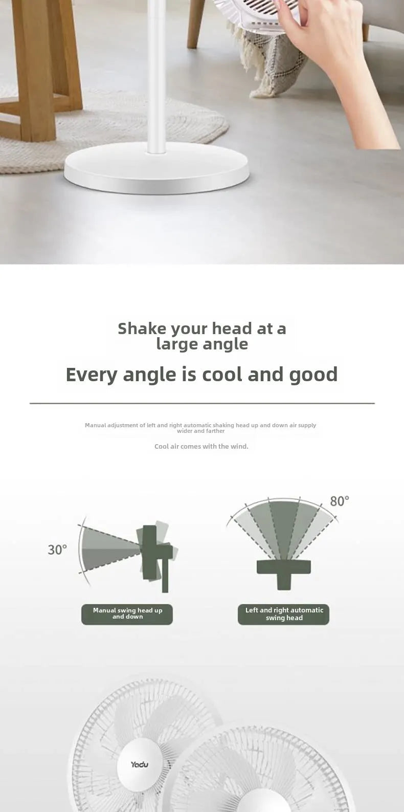 Electric Fan Energy-saving  Household Use Strong Wind Suitable Living Room Dormitory Seven-blade Design Dual-purpose Use NEXVIA