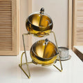 Nexvia Stainless Steel catering Oblique mouthed Sauce golden Bowl rack Hot Pot Buffet Seasoning basket Jar dish luxury Container SALADE Bowl NEXVIA