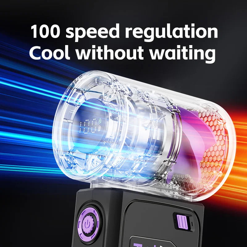 2025 New High Speed Turbo Small Air Cannon Electric Fan Portable Digital Display Handheld Fan USB Charging Fan Outdoor Mini Fan NEXVIA