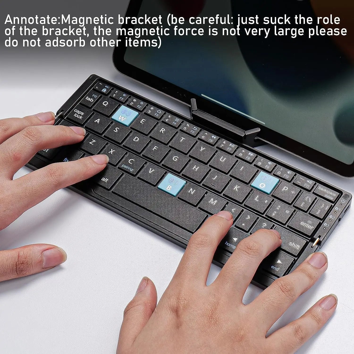 Jomaa Folding Keyboard Bluetooth Rechargeable Bluetooth Keyboard for Laptop iPad Phone Mini Portable Folding Keyboard ios