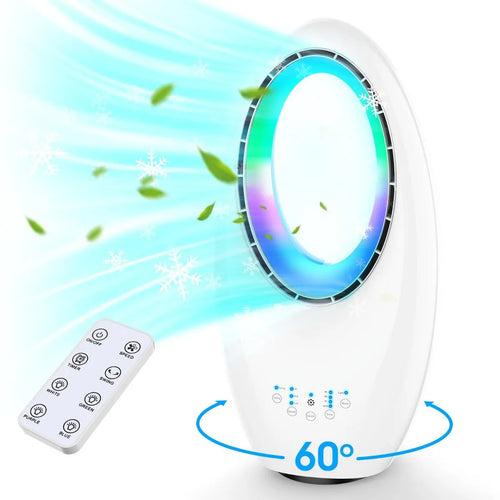 3-in-1 Silent Tower Fanbladeless Fan 60 ° Oscillation Smart Temp Adjust Remote & Touch Control Whisper-Quiet 30dB Sleep Mode