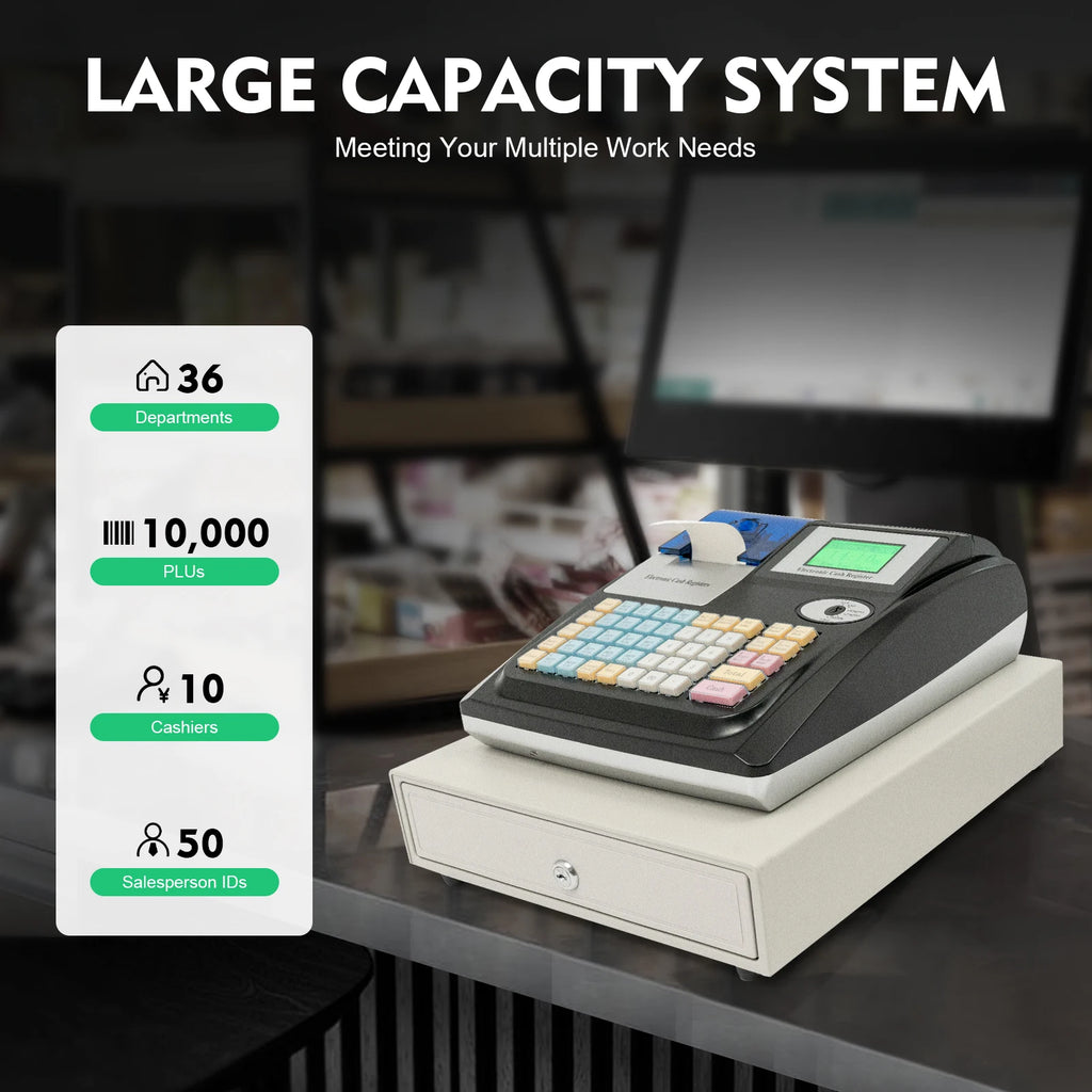 4-compartments Electronic Cash Register Drawer with Coin slots Cash drawer & LED Display for Businesses Market