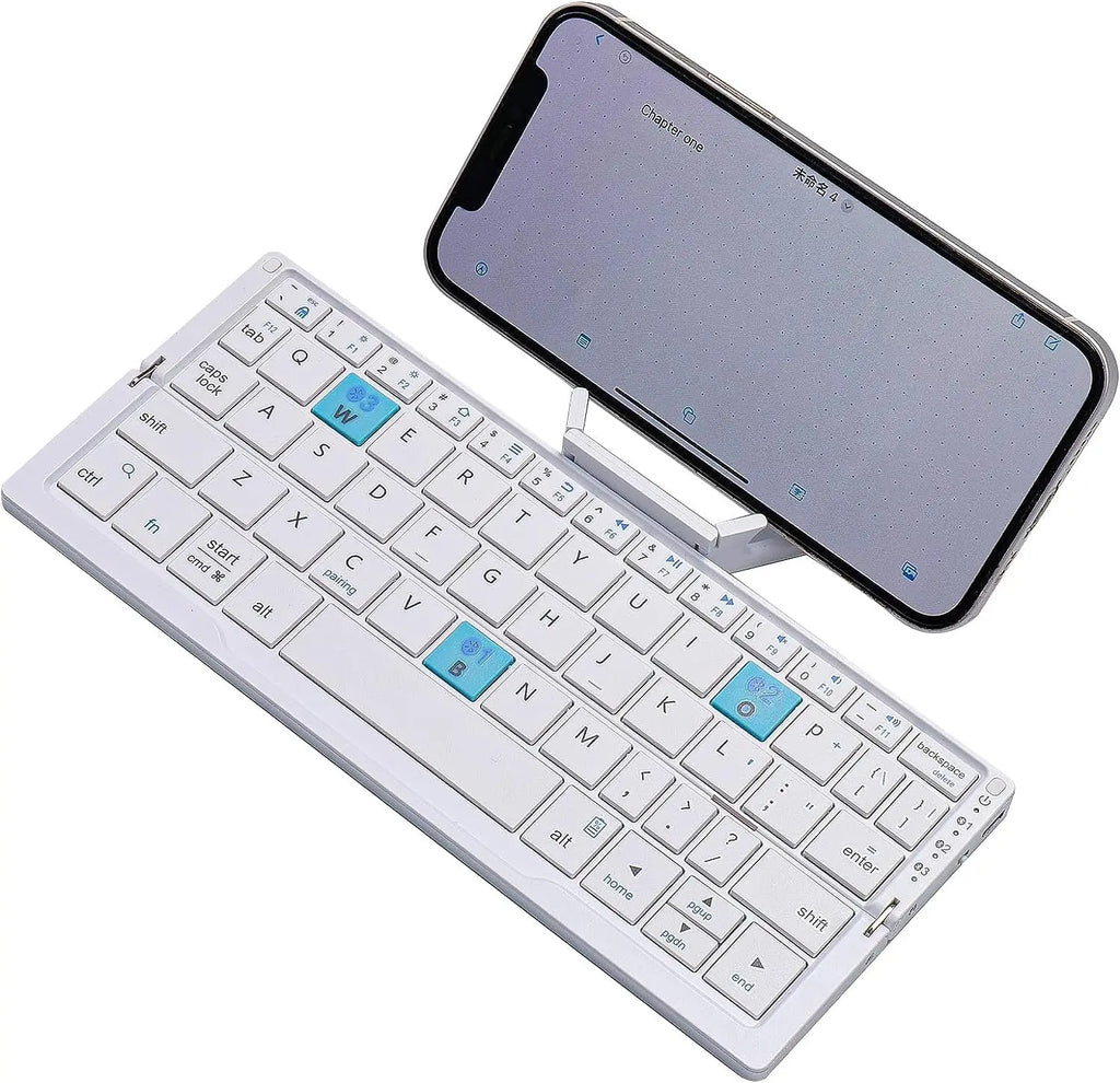 Jomaa Folding Keyboard Bluetooth Rechargeable Bluetooth Keyboard for Laptop iPad Phone Mini Portable Folding Keyboard ios