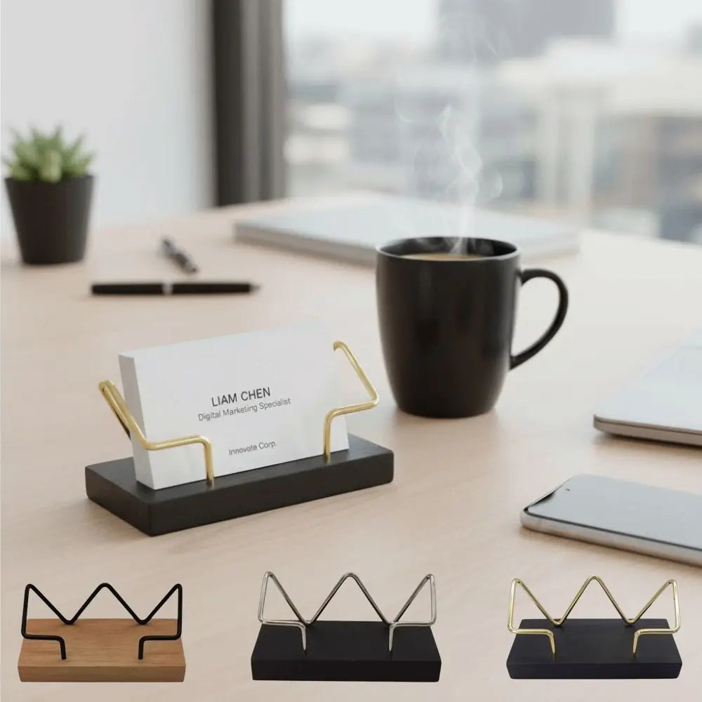 New Wooden Business Card Holder Creative Durable Desktop Shelf Box Display Stand Office Nexvia