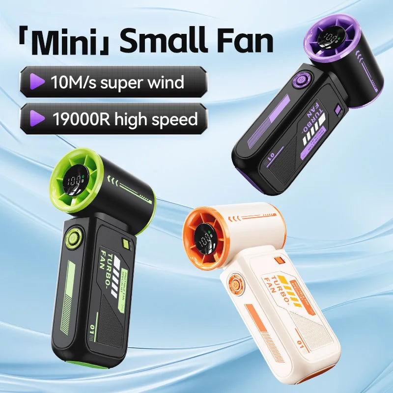New High Speed Turbo Small Air Cannon Electric Fan Portable Digital Display Handheld Fan USB Charging Fan Outdoor Mini Fan NEXVIA NEXVIA