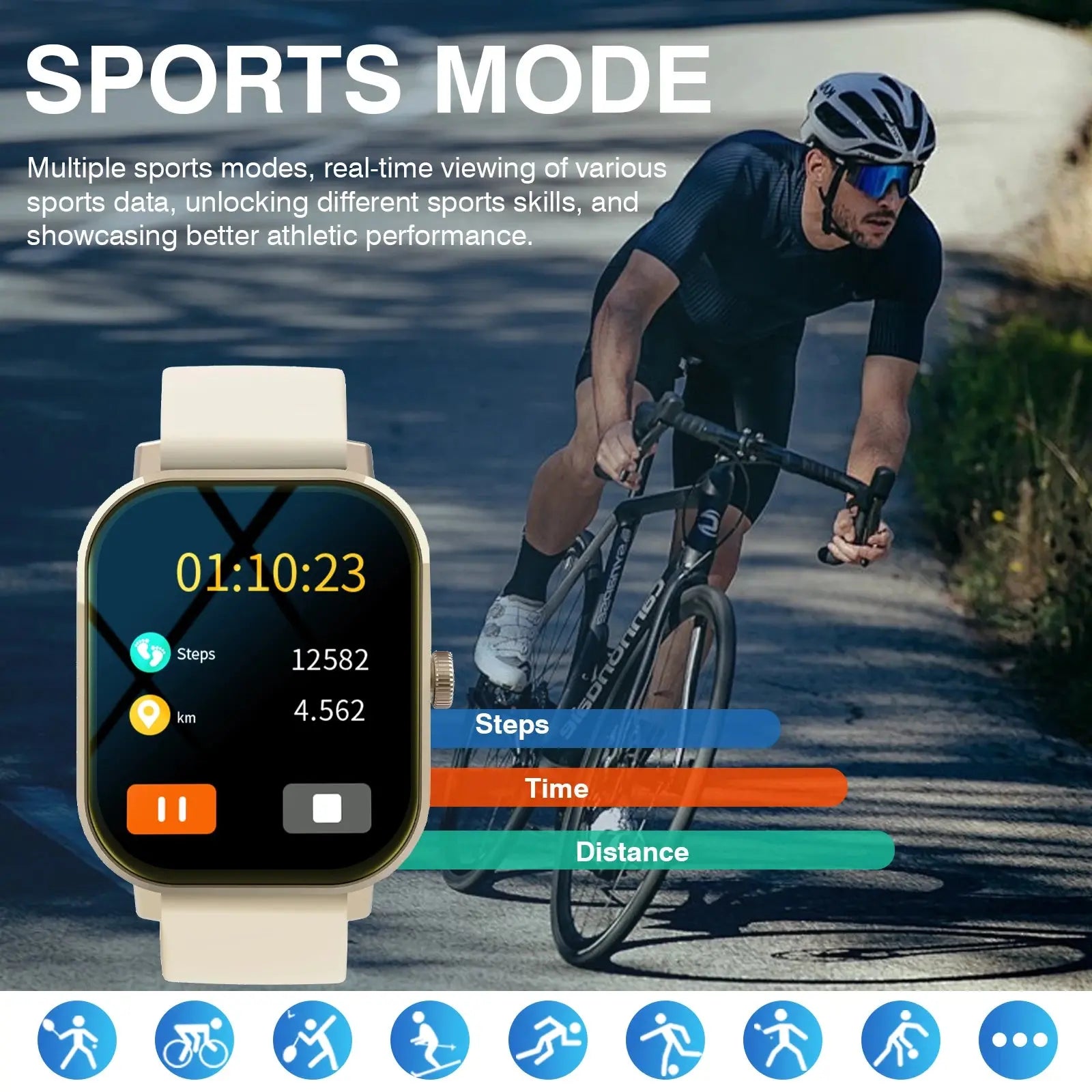 Smart Watch, Wireless Call/Dial, Multiple APP Reminders, Suitable for Men and Women, Sports Watch, Compatible with IPhone/Andriod By NEXVIA NEXVIA