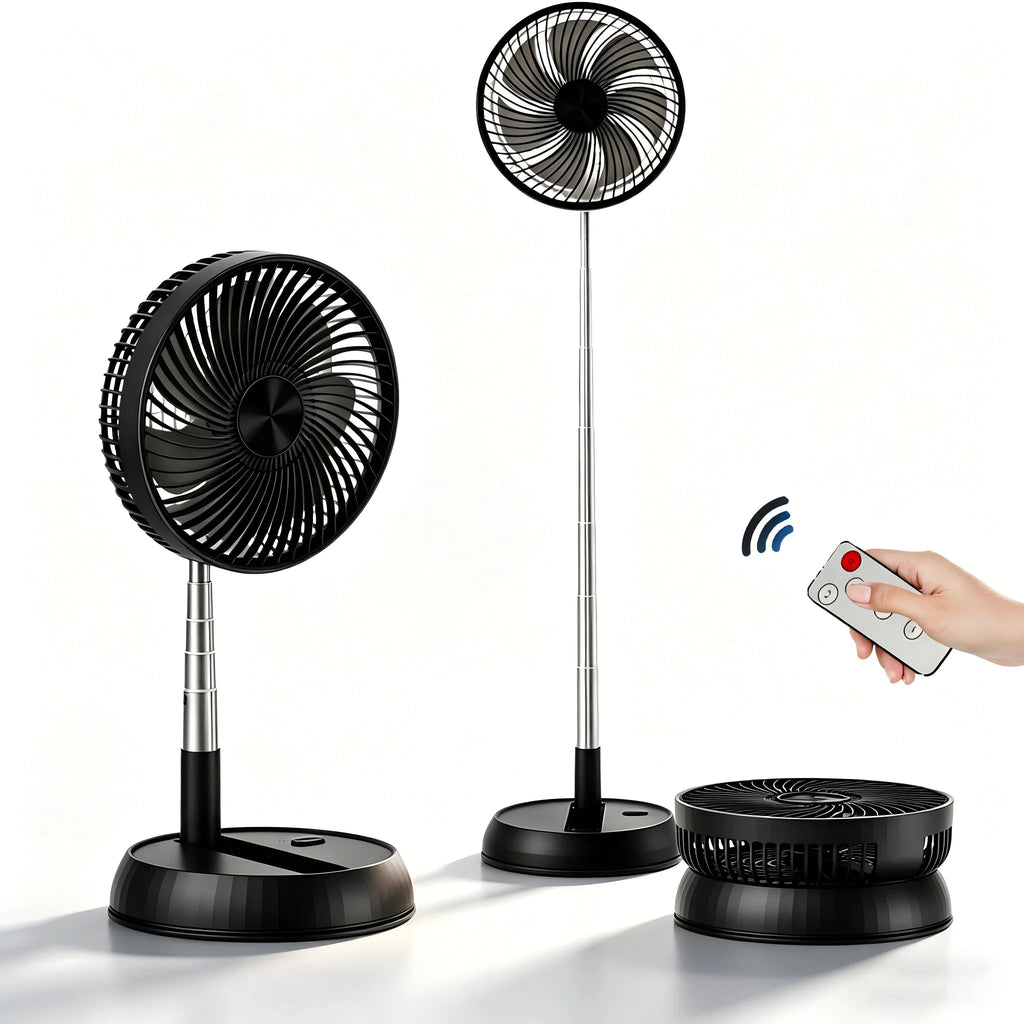 NEXVIA | Remote control folding vertical electric fan 7200mAh silent timed left and right rotation USB outdoor desktop electric fan NEXVIA