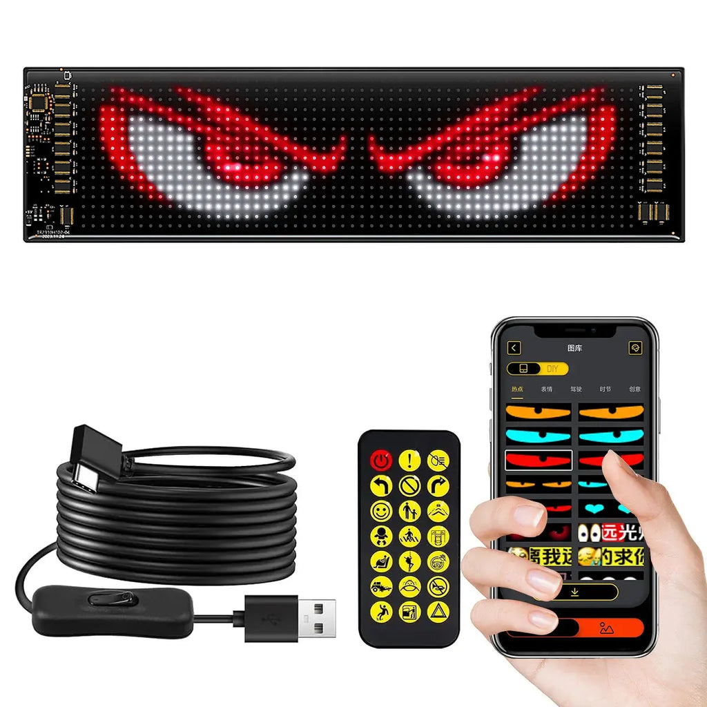 Car LED Sign Bluetooth APP LED Matrix Pixel Panel Night Light DIY Programmable Flexible LED Display For Car Store Hotel Bar NEXVIA