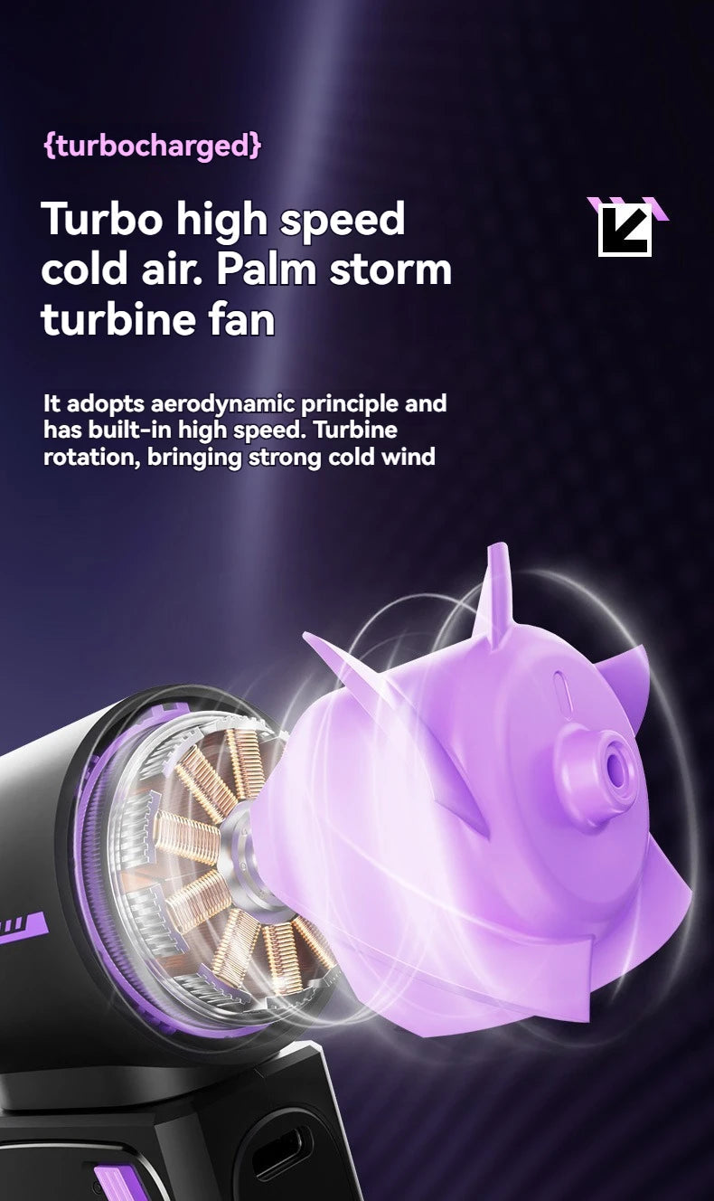 New High Speed Turbo Small Air Cannon Electric Fan Portable Digital Display Handheld Fan USB Charging Fan Outdoor Mini Fan NEXVIA NEXVIA