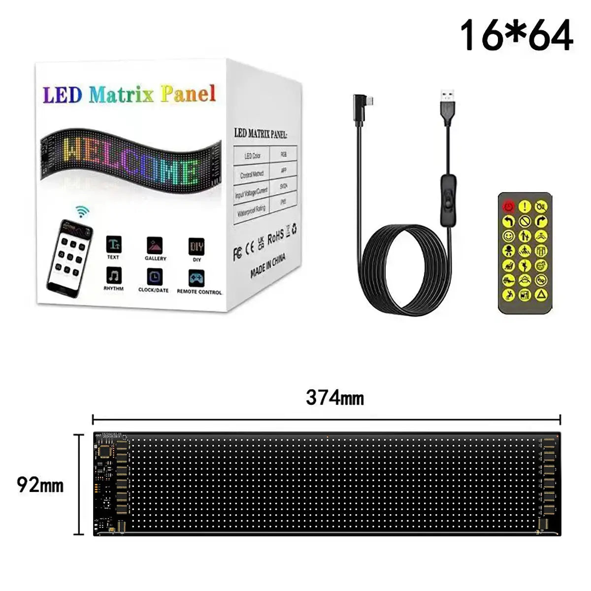 Car LED Sign Bluetooth APP LED Matrix Pixel Panel Night Light DIY Programmable Flexible LED Display For Car Store Hotel Bar NEXVIA