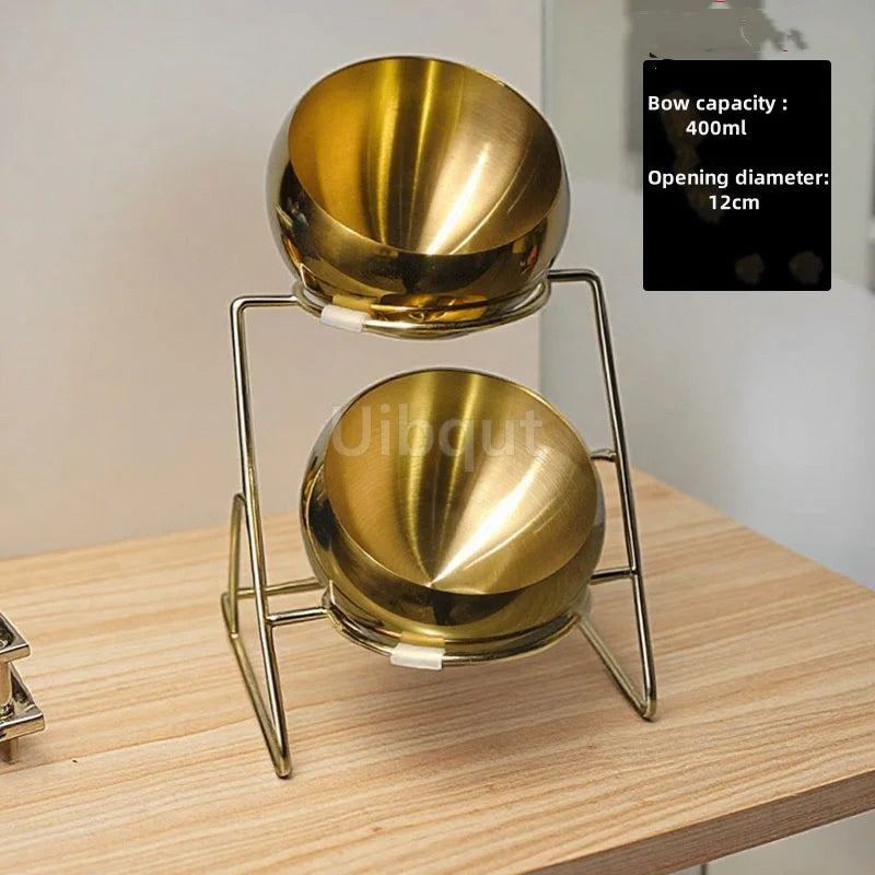Nexvia Stainless Steel catering Oblique mouthed Sauce golden Bowl rack Hot Pot Buffet Seasoning basket Jar dish luxury Container SALADE Bowl NEXVIA