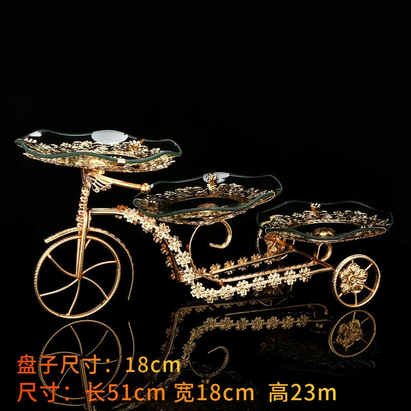 European fruit plate living room coffee table creative fruit plate multi-layer light luxury exquisite wedding snack plate orname