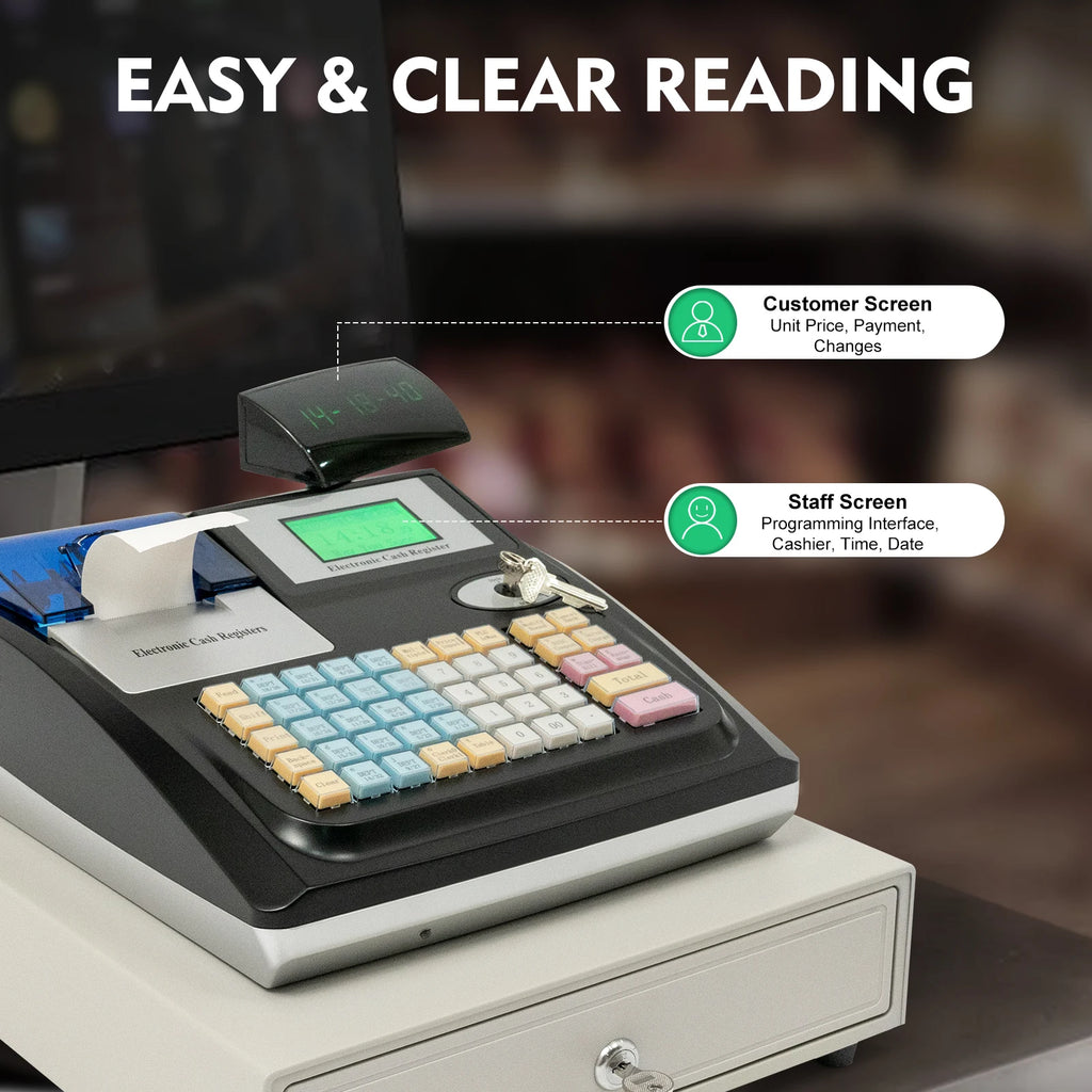 4-compartments Electronic Cash Register Drawer with Coin slots Cash drawer & LED Display for Businesses Market