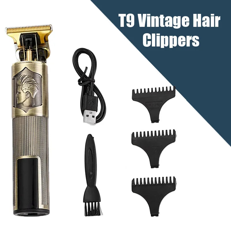 New！T9 Electric Hair Trimmer/Accessories | USB Professional Shaver | 0mm Bald Fade Cutting Machine Portable for Men Home Haircut NEXVIA