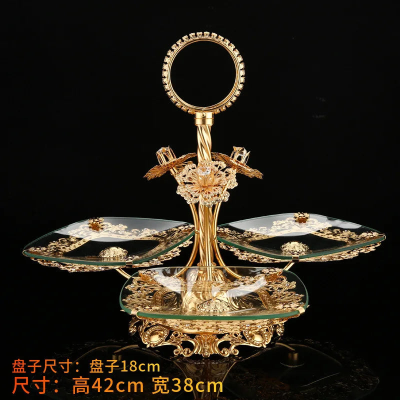 European fruit plate living room coffee table creative fruit plate multi-layer light luxury exquisite wedding snack plate orname NEXVIA