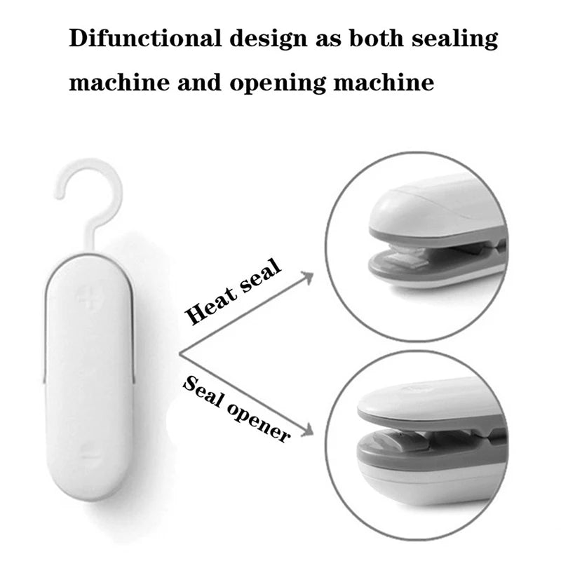 Mini Sealing Machine Portable Heat Sealer Plastic Package Storage Bag Handy Sticker and Seals for Food Snack Kitchen Accessories NEXVIA