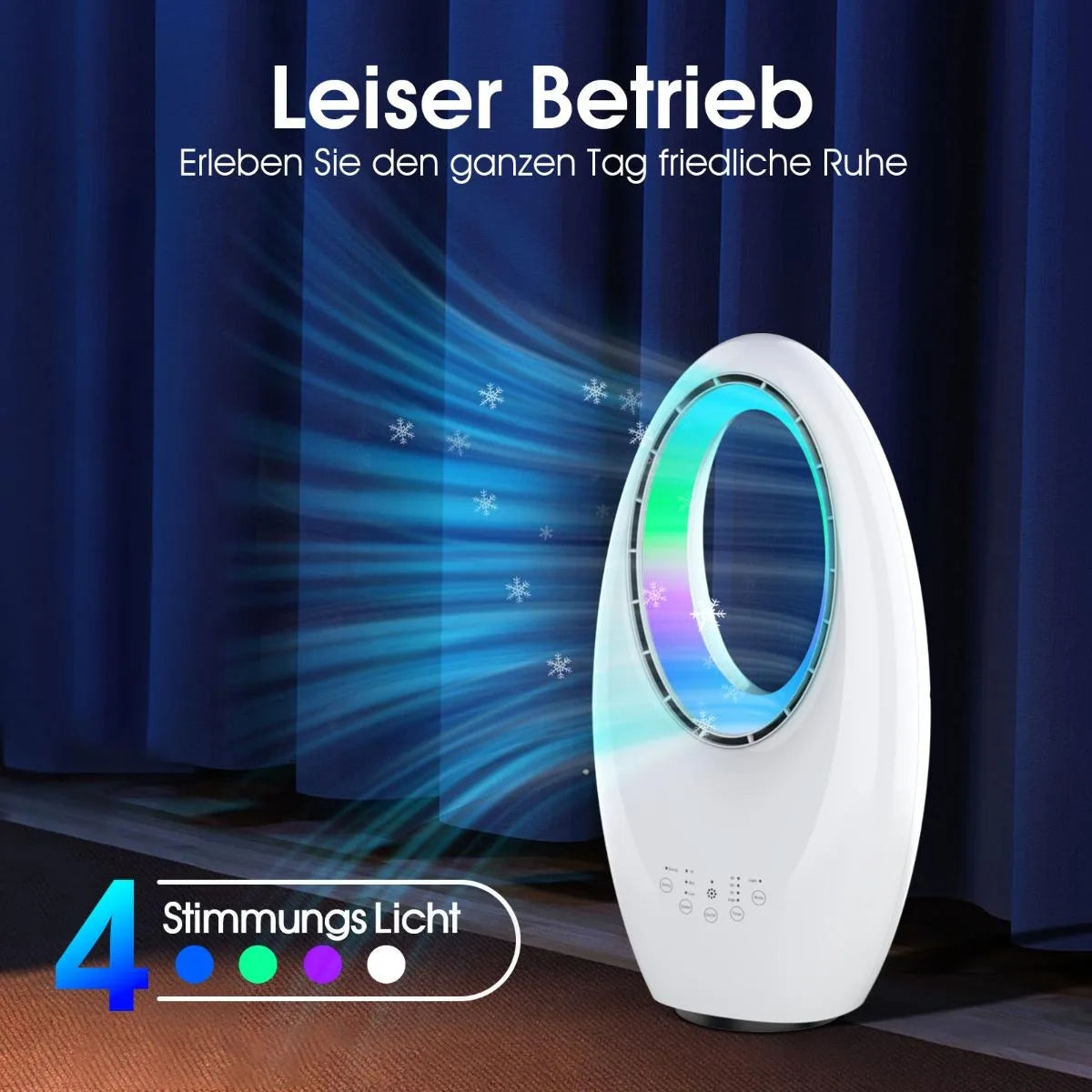 3-in-1 Silent Tower Fanbladeless Fan 60 ° Oscillation Smart Temp Adjust Remote & Touch Control Whisper-Quiet 30dB Sleep Mode