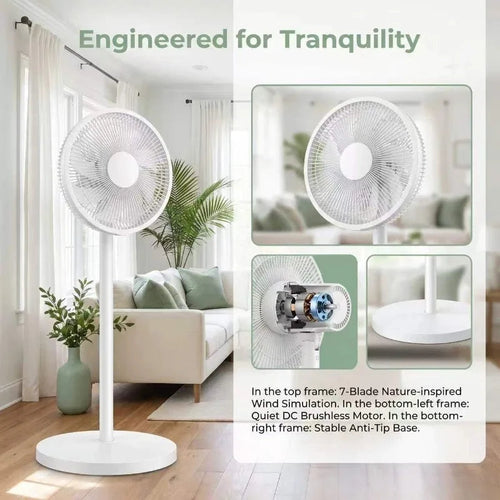 Electric Fan Energy-saving  Household Use Strong Wind Suitable Living Room Dormitory Seven-blade Design Dual-purpose Use NEXVIA