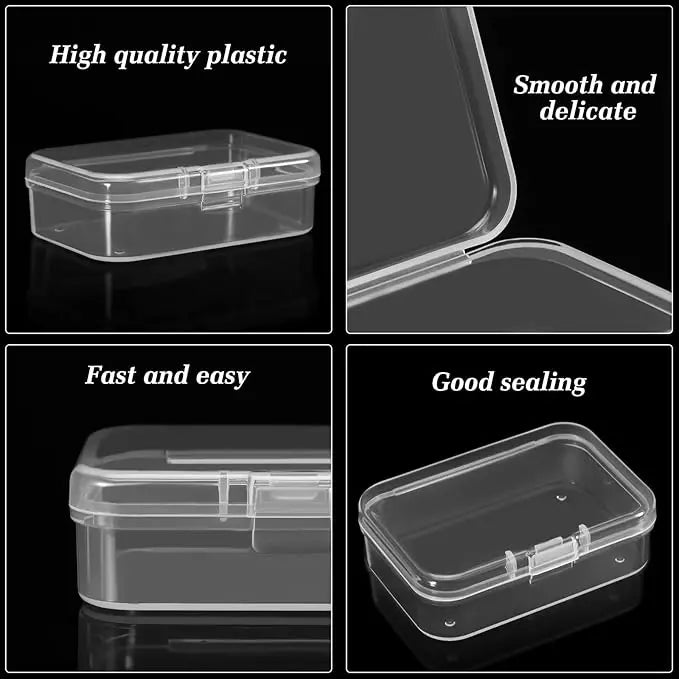 50 Transparent Storage Boxes for Arts and Crafts Parts Small Accessories Dustproof Durable Strong Jewelry Storage Case Container