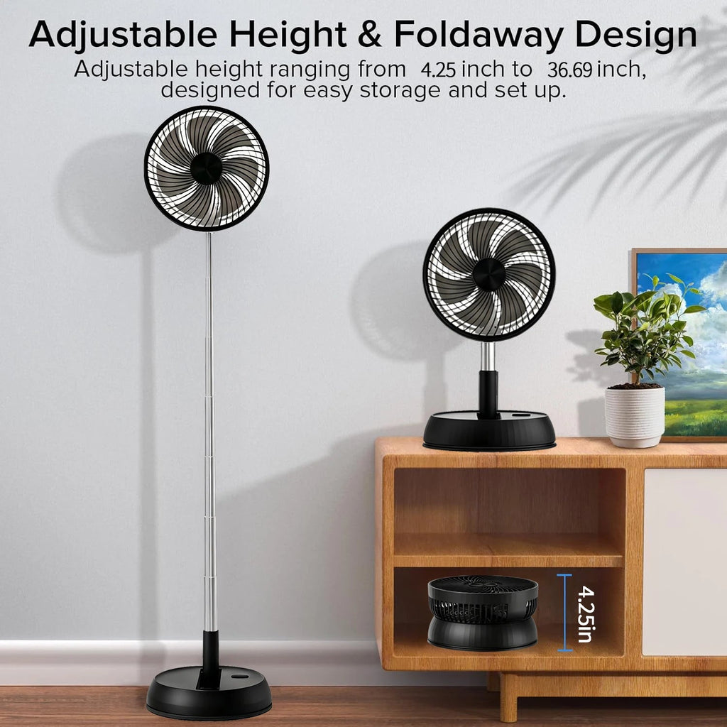 NEXVIA | Remote control folding vertical electric fan 7200mAh silent timed left and right rotation USB outdoor desktop electric fan NEXVIA
