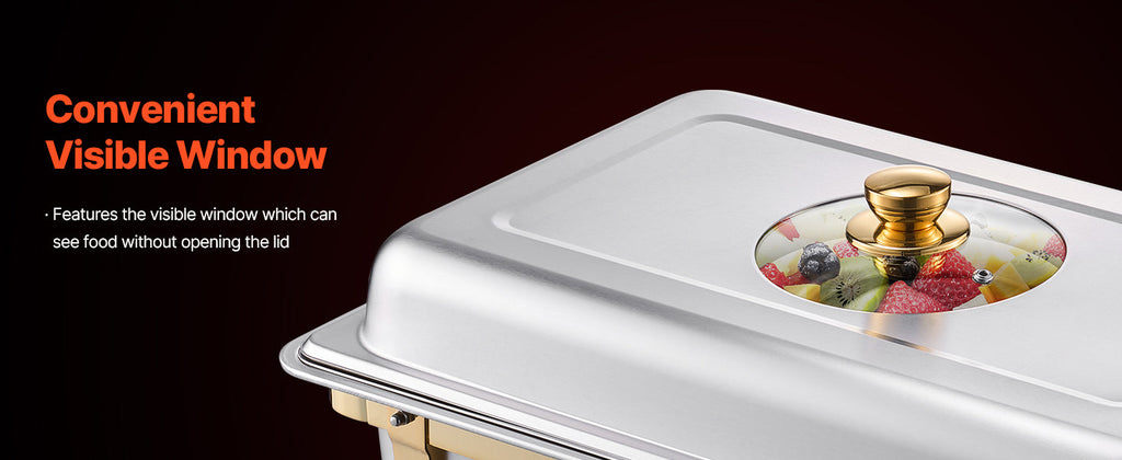 SucceBuy 2/4 Pack Chafing Dish Buffet Set Stainless Steel Chafer with Half Size Pans Rectangle Catering Warmer for Party Banquet NEXVIA