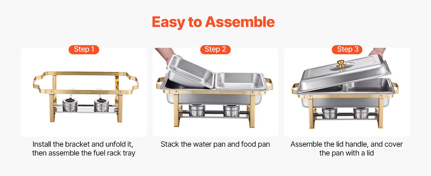 SucceBuy 2/4 Pack Chafing Dish Buffet Set Stainless Steel Chafer with Half Size Pans Rectangle Catering Warmer for Party Banquet NEXVIA