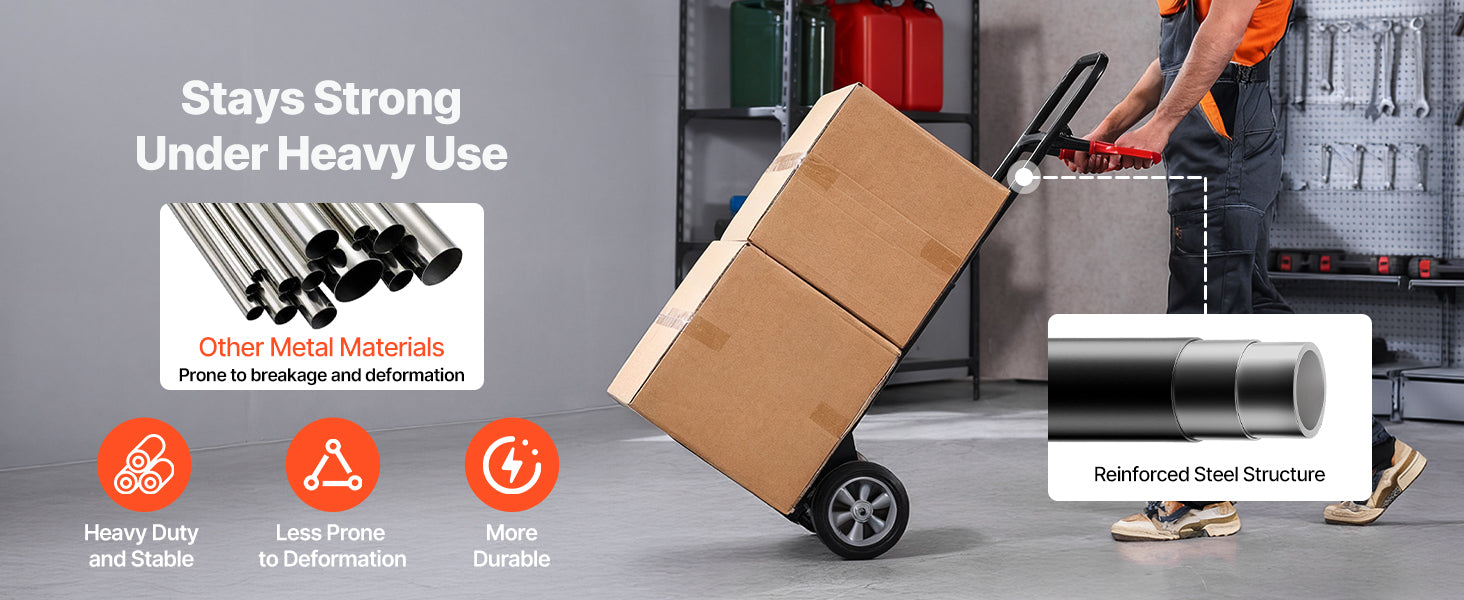 SucceBuy 600 lbs Hand Truck Dolly Portable Utility Cart Trolley with Wheels & Telescoping Handle for Moving Home Warehouse