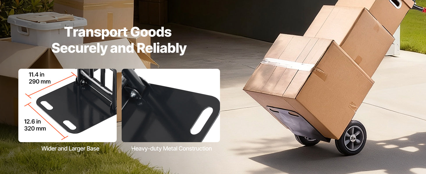 SucceBuy 600 lbs Hand Truck Dolly Portable Utility Cart Trolley with Wheels & Telescoping Handle for Moving Home Warehouse